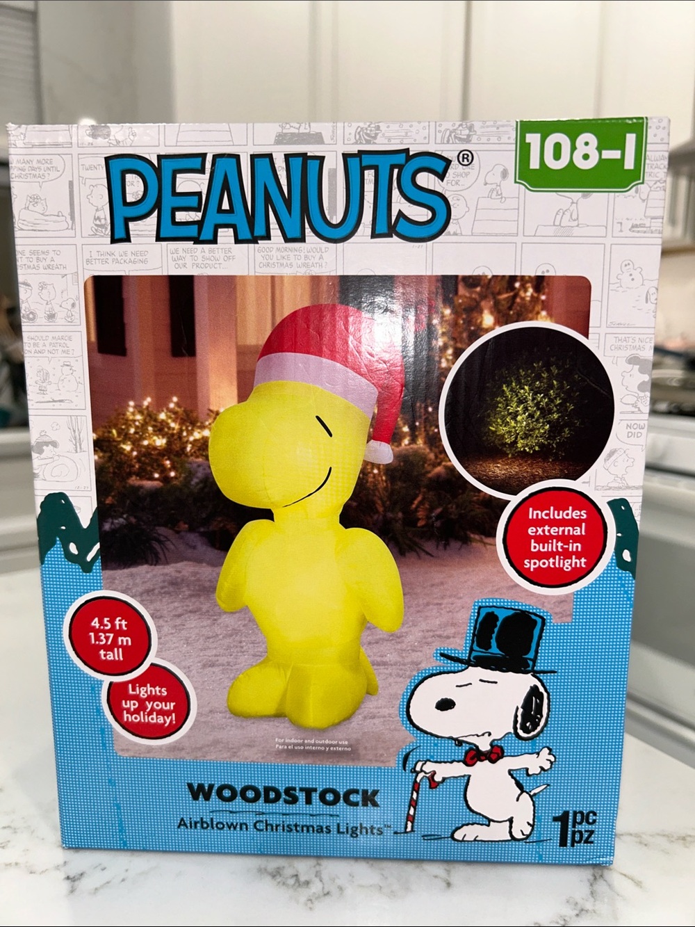 Peanuts Santa Woodstock Airblown Christmas Inflatable 4.5 ft